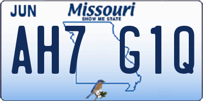 MO license plate AH7G1Q