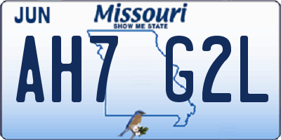 MO license plate AH7G2L