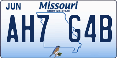 MO license plate AH7G4B