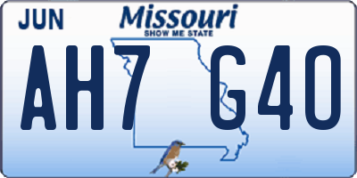 MO license plate AH7G4O
