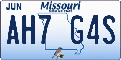 MO license plate AH7G4S