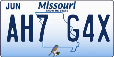 MO license plate AH7G4X