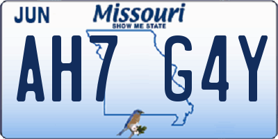 MO license plate AH7G4Y
