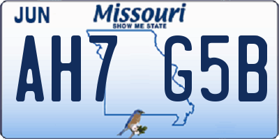 MO license plate AH7G5B