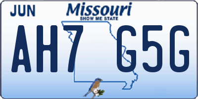 MO license plate AH7G5G