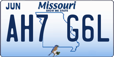 MO license plate AH7G6L