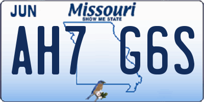 MO license plate AH7G6S