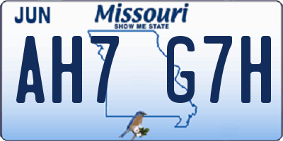 MO license plate AH7G7H