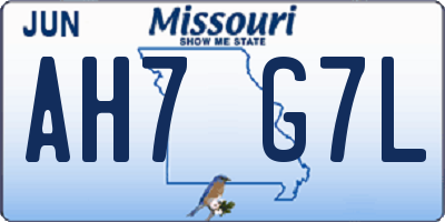 MO license plate AH7G7L