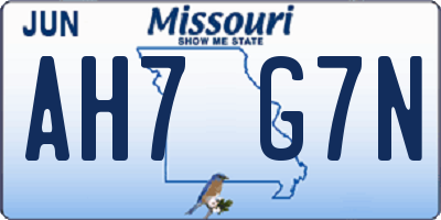MO license plate AH7G7N