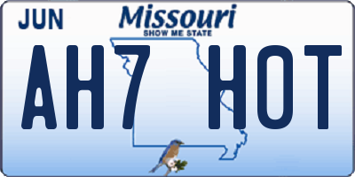 MO license plate AH7H0T