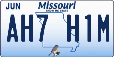 MO license plate AH7H1M