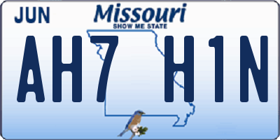 MO license plate AH7H1N