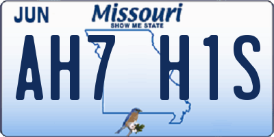 MO license plate AH7H1S