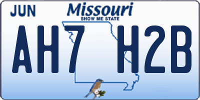 MO license plate AH7H2B