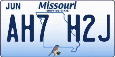 MO license plate AH7H2J
