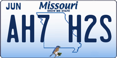 MO license plate AH7H2S