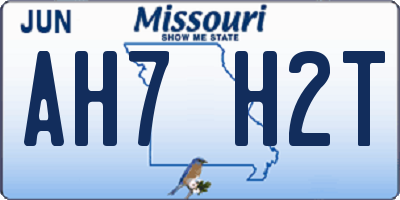 MO license plate AH7H2T