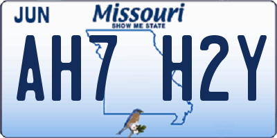 MO license plate AH7H2Y
