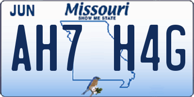 MO license plate AH7H4G