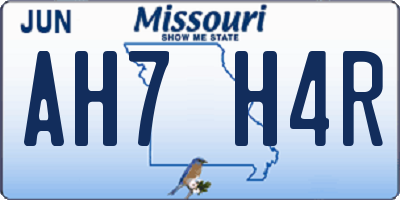MO license plate AH7H4R