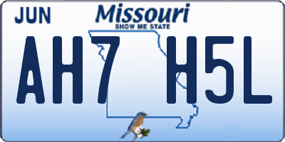 MO license plate AH7H5L