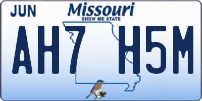 MO license plate AH7H5M