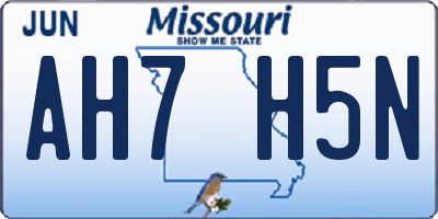 MO license plate AH7H5N
