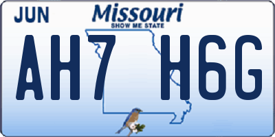 MO license plate AH7H6G