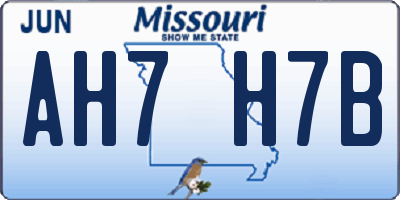 MO license plate AH7H7B