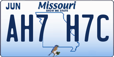 MO license plate AH7H7C