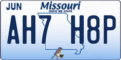 MO license plate AH7H8P
