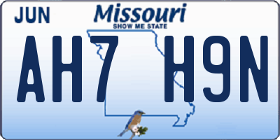 MO license plate AH7H9N