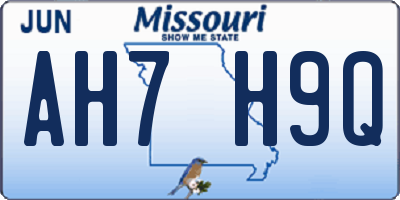 MO license plate AH7H9Q