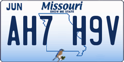 MO license plate AH7H9V