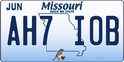 MO license plate AH7I0B