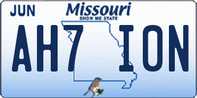 MO license plate AH7I0N