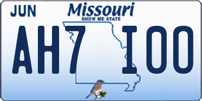 MO license plate AH7I0O