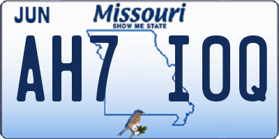 MO license plate AH7I0Q