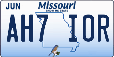 MO license plate AH7I0R