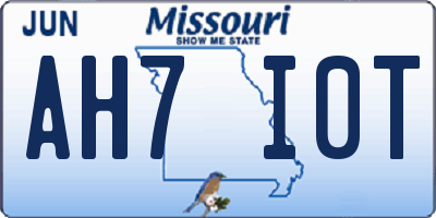MO license plate AH7I0T