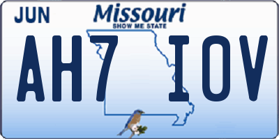 MO license plate AH7I0V