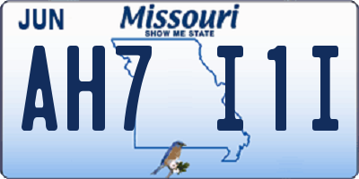 MO license plate AH7I1I