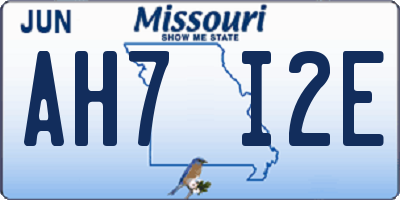 MO license plate AH7I2E