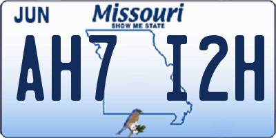 MO license plate AH7I2H