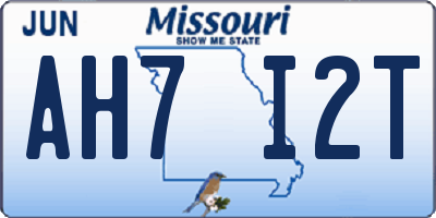 MO license plate AH7I2T