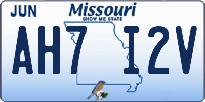 MO license plate AH7I2V