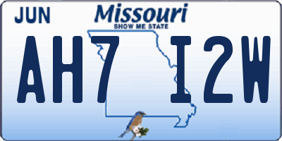 MO license plate AH7I2W
