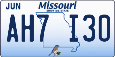 MO license plate AH7I3O