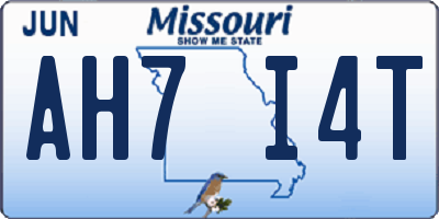 MO license plate AH7I4T